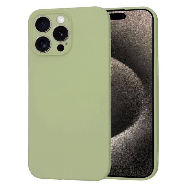 Husa pentru  iPhone 15 Pro Max Liquid Silicone cu MagSafe, subțire, captusita cu microfibra, anti amprentă, protectie cameră foto, verde