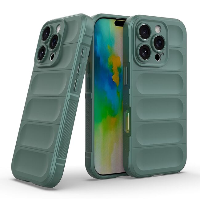 Husa pentru  iPhone 16 Pro Max Liquid Silicone, Microfibre Lining, Non-Slip Airbag Design, verde