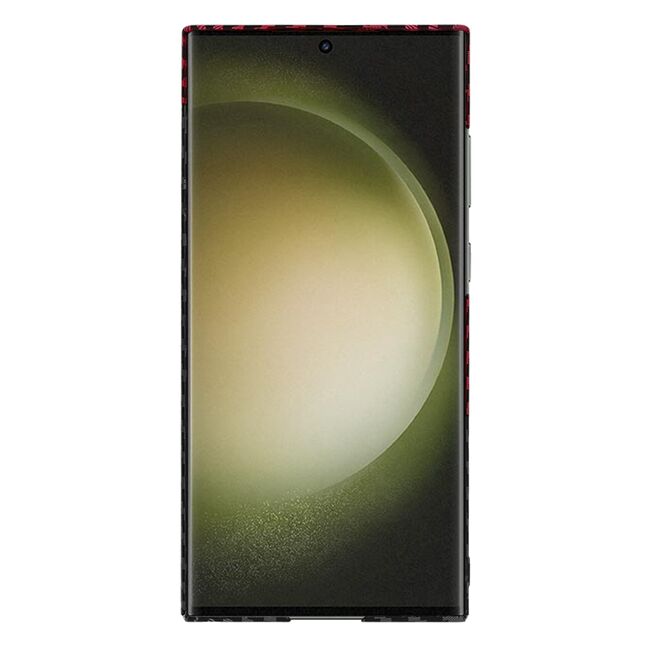 Husa pentru  Samsung Galaxy S24 Ultra CarbonFiber UltraSlim, Lightweight, rosu inchis