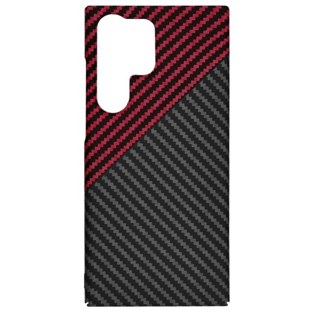 Husa pentru  Samsung Galaxy S24 Ultra CarbonFiber UltraSlim, Lightweight, rosu inchis