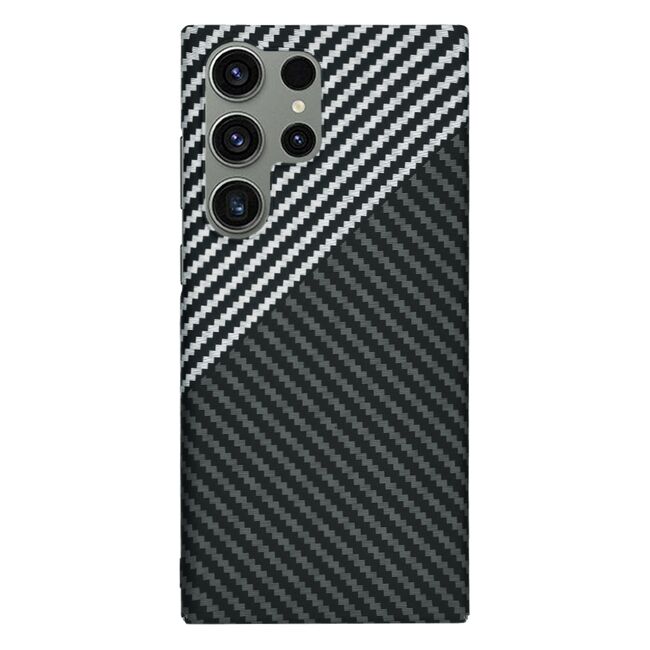 Husa pentru  Samsung Galaxy S24 Ultra CarbonFiber UltraSlim, Lightweight, gri