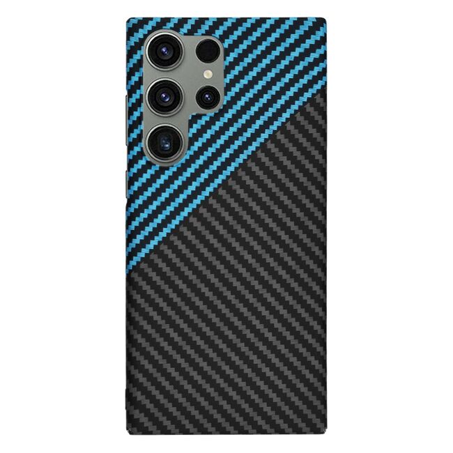 Husa pentru  Samsung Galaxy S24 Ultra CarbonFiber UltraSlim, Lightweight, albastru inchis