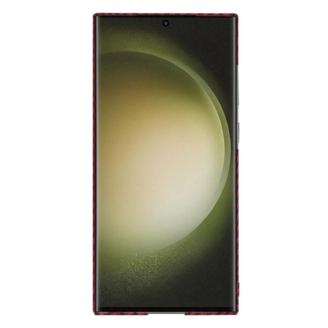 Husa pentru  Samsung Galaxy S24 Ultra CarbonFiber UltraSlim, Lightweight, rosu