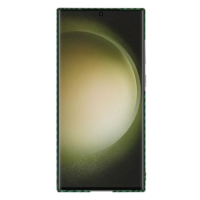 Husa pentru  Samsung Galaxy S24 Ultra CarbonFiber UltraSlim, Lightweight, verde