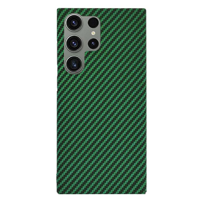 Husa pentru  Samsung Galaxy S24 Ultra CarbonFiber UltraSlim, Lightweight, verde