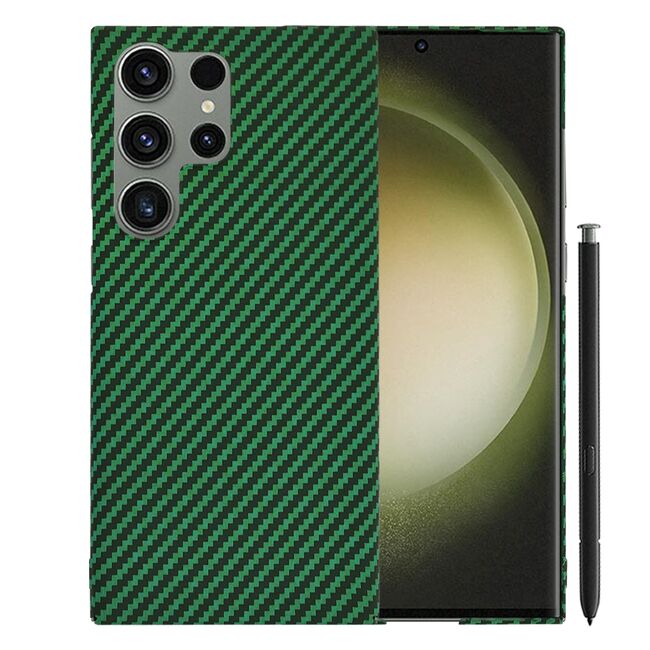 Husa pentru  Samsung Galaxy S24 Ultra CarbonFiber UltraSlim, Lightweight, verde