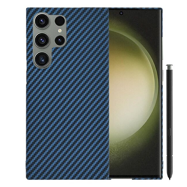 Husa pentru  Samsung Galaxy S24 Ultra CarbonFiber UltraSlim, Lightweight, albastru