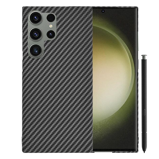 Husa pentru  Samsung Galaxy S24 Ultra CarbonFiber UltraSlim, Lightweight, negru