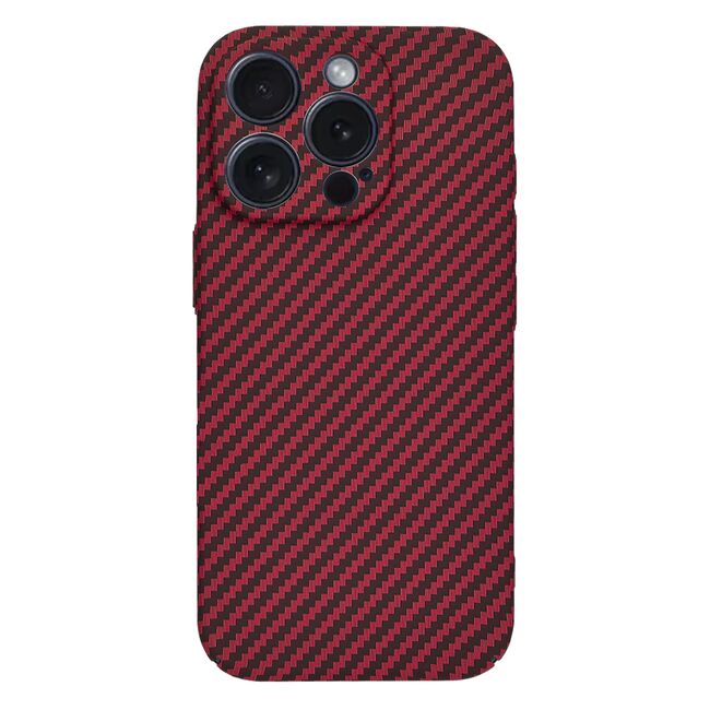 Husa pentru  iPhone 13 Pro CarbonFiber UltraSlim, Lightweight, rosu