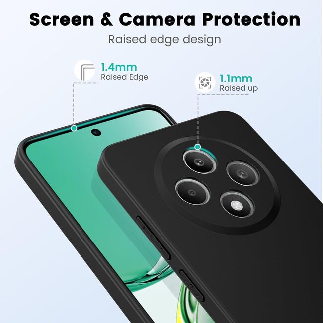 Husa pentru  Xiaomi Redmi 14C Liquid Silicone, subțire, captusita cu microfibra, anti amprentă, protectie cameră foto, negru