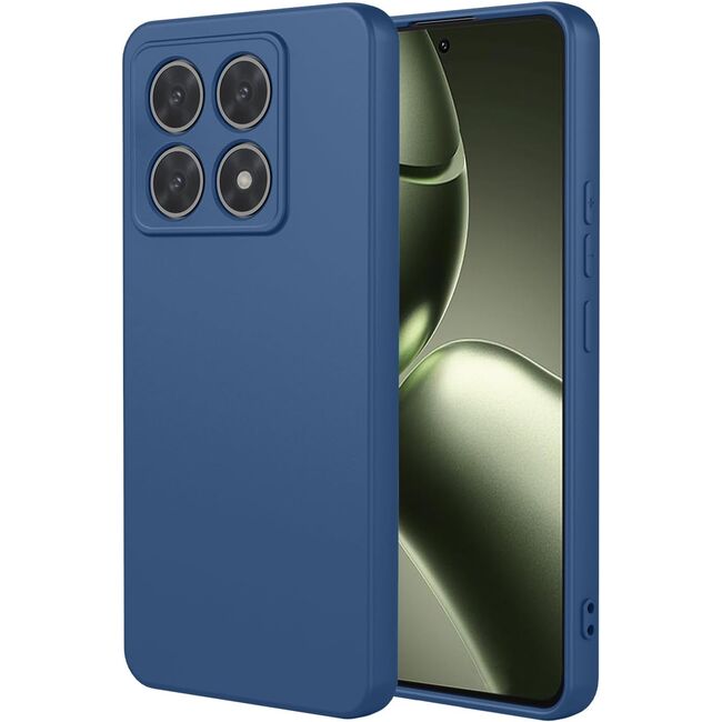 Husa pentru  Xiaomi 14T Pro Liquid Silicone, subțire, captusita cu microfibra, anti amprentă, protectie cameră foto, albastru