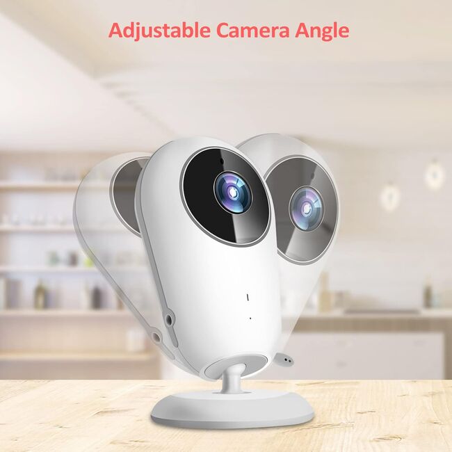 Video Baby Monitor cu Cameră și Audio - Monitor Digital Wireless 2.4Ghz, Ecran IPS 4.3 inch, Baterie 1760mAh, Monitorizare Temperatură, VOX, Funcție Talk Back, Viziune Nocturnă, Lullabies, alb