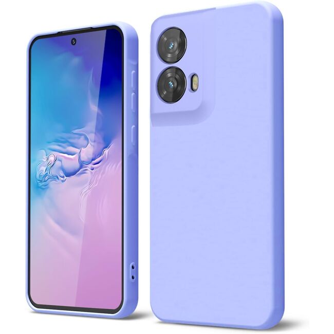 Husa pentru  Motorola Moto G35 Liquid Silicone, subțire, captusita cu microfibra, anti amprentă, protectie cameră foto, lavanda
