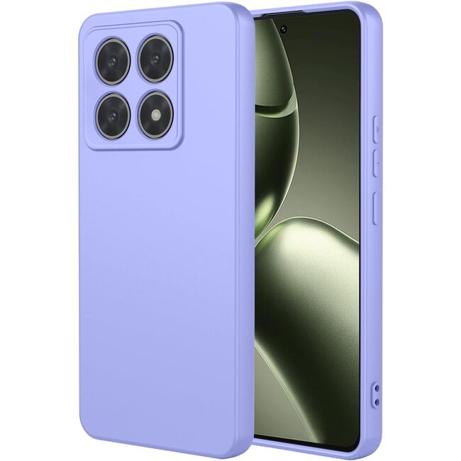Husa pentru  Xiaomi 14T Pro Liquid Silicone, subțire, captusita cu microfibra, anti amprentă, protectie cameră foto, movlavanda