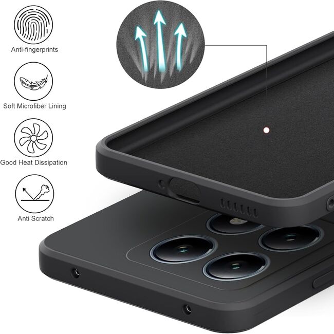Husa pentru  Xiaomi 14T Pro Liquid Silicone, subțire, captusita cu microfibra, anti amprentă, protectie cameră foto, movlavanda