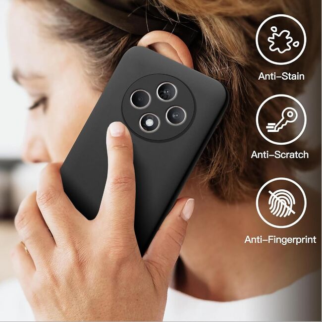 Husa pentru  Xiaomi Redmi 14C Liquid Silicone, subțire, captusita cu microfibra, anti amprentă, protectie cameră foto, negru