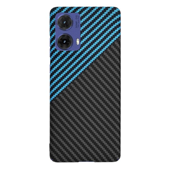Husa pentru  Motorola Moto G85 CarbonFiber UltraSlim, Lightweight, albastru inchis