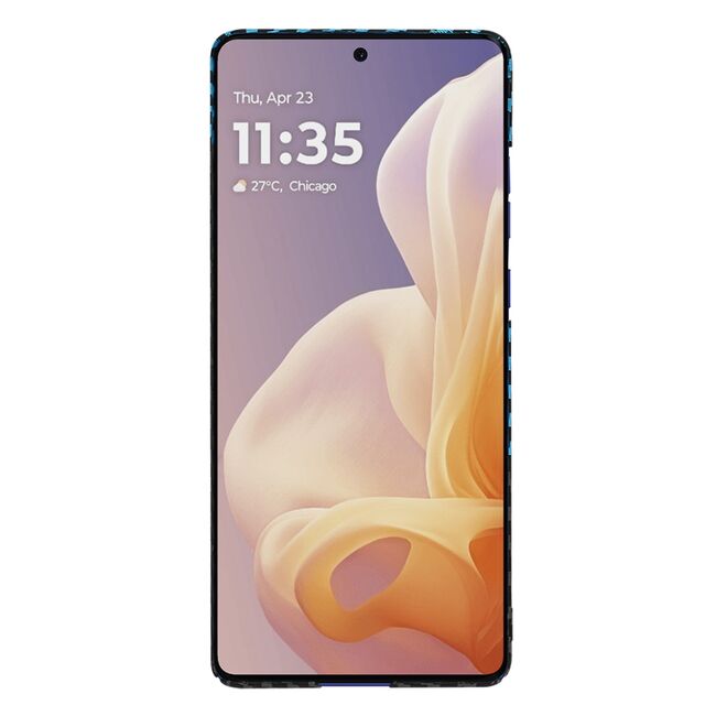 Husa pentru  Motorola Moto G85 CarbonFiber UltraSlim, Lightweight, albastru inchis
