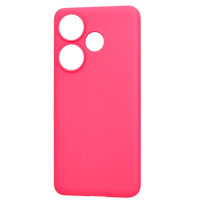 Husa pentru  Poco F6 Liquid Silicone, subțire, captusita cu microfibra, anti amprentă, protectie cameră foto, fucsia