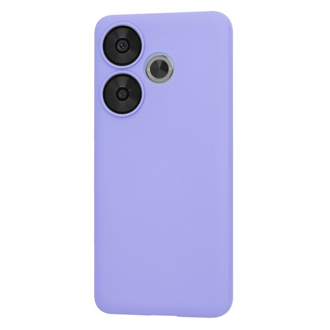 Husa pentru  Poco F6 Liquid Silicone, subțire, captusita cu microfibra, anti amprentă, protectie cameră foto, lavanda