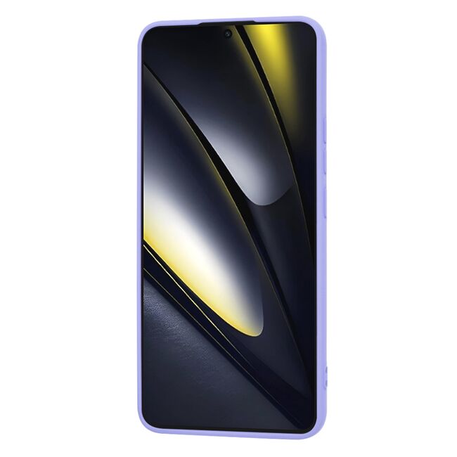 Husa pentru  Poco F6 Liquid Silicone, subțire, captusita cu microfibra, anti amprentă, protectie cameră foto, lavanda