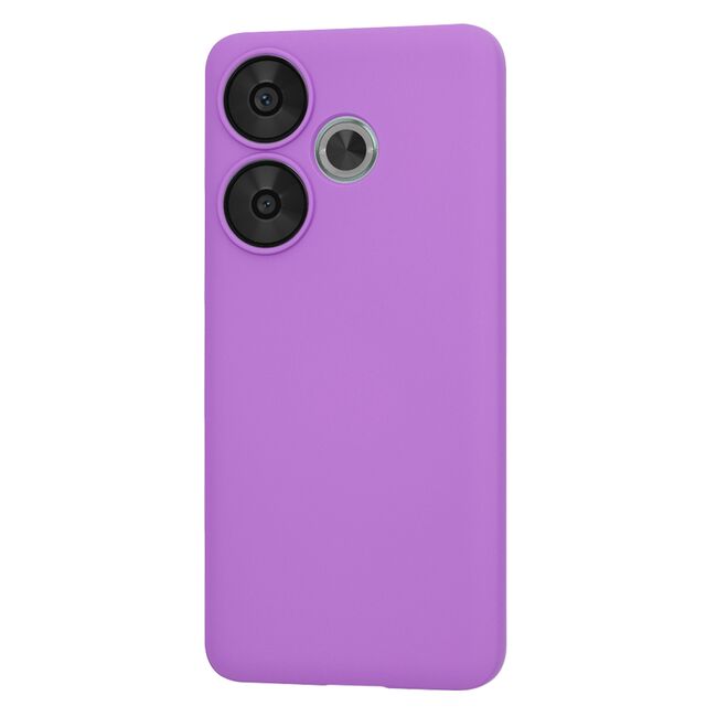 Husa pentru  Poco F6 Liquid Silicone, subțire, captusita cu microfibra, anti amprentă, protectie cameră foto, mov