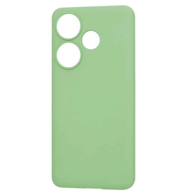 Husa pentru  Poco F6 Liquid Silicone, subțire, captusita cu microfibra, anti amprentă, protectie cameră foto, verde deschis