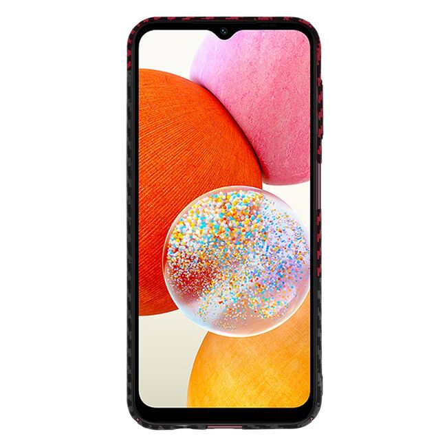 Husa pentru  Samsung Galaxy A14 4G, 5G CarbonFiber UltraSlim, Lightweight, rosu inchis