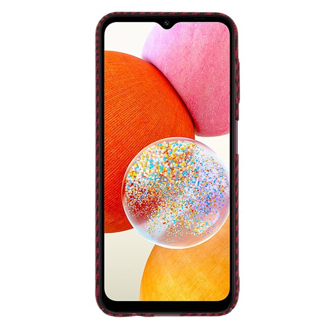 Husa pentru  Samsung Galaxy A14 4G, 5G CarbonFiber UltraSlim, Lightweight, rosu