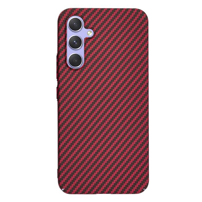 Husa pentru  Samsung Galaxy A54 5G CarbonFiber UltraSlim, Lightweight, rosu