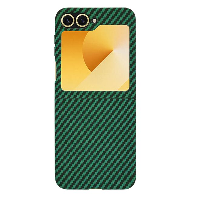 Husa pentru  Samsung Galaxy Z Flip 6 CarbonFiber UltraSlim, Lightweight, verde