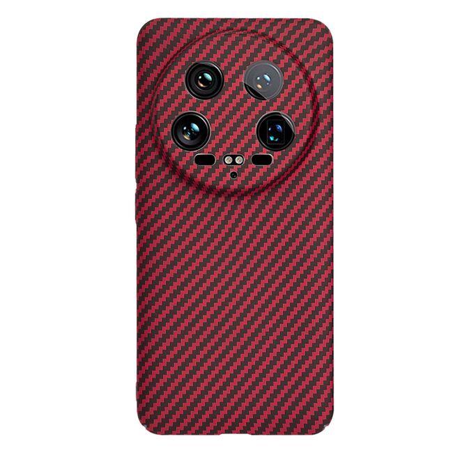 Husa pentru  Xiaomi 14 Ultra CarbonFiber UltraSlim, Lightweight, rosu