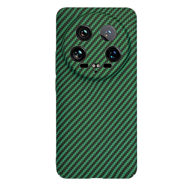 Husa pentru  Xiaomi 14 Ultra CarbonFiber UltraSlim, Lightweight, verde