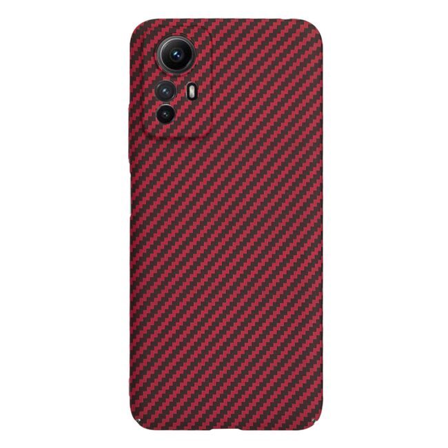 Husa pentru  Xiaomi Redmi Note 12S 4G CarbonFiber UltraSlim, Lightweight, rosu