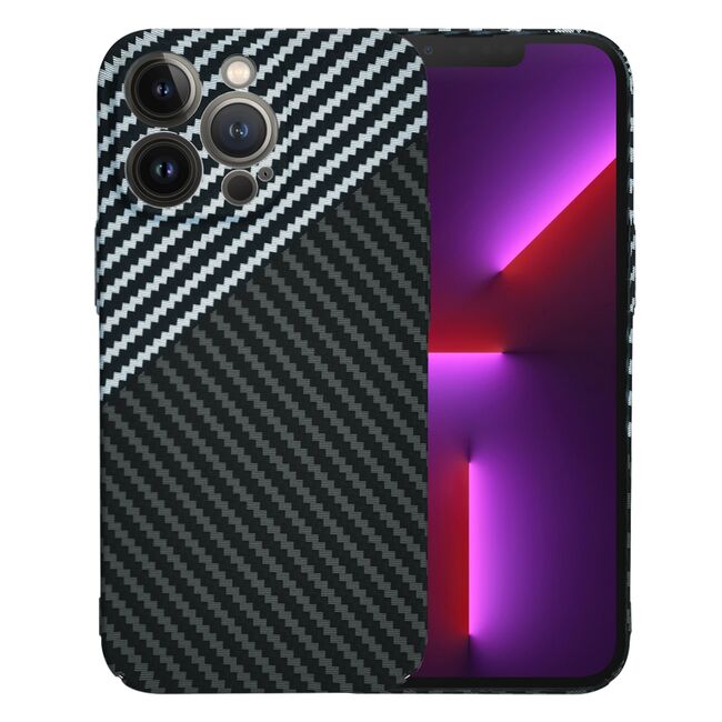Husa pentru  iPhone 13 Pro CarbonFiber UltraSlim, Lightweight, gri