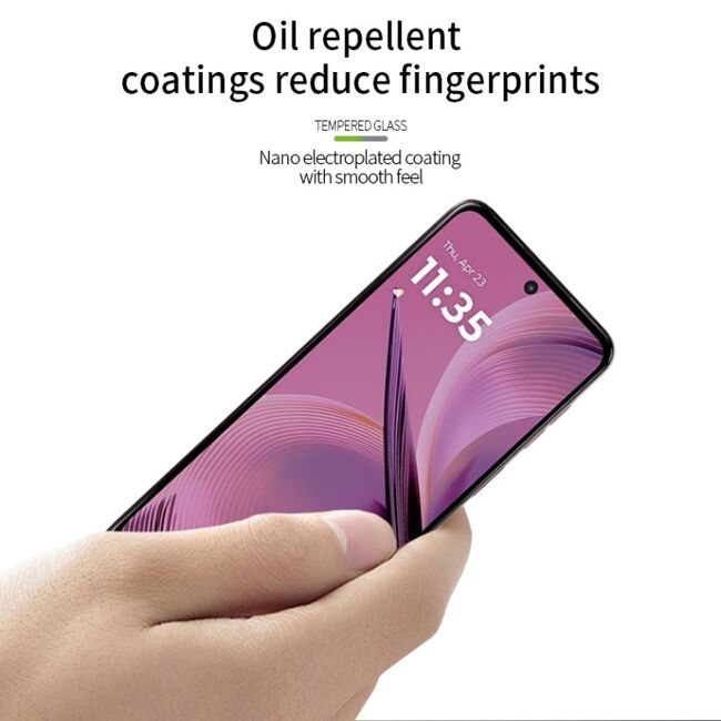 Folie sticla pentru  Motorola Moto G55 111d Full Cover / Full Glue tempered glass - clear