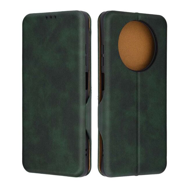 Husa tip carte pentru Xiaomi Redmi 14C Smart Wallet fata - spate protectie 360 - verde