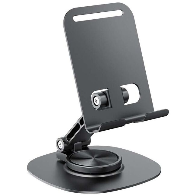 Suport pentru telefon cu rotire 360°, pliabil, unghi reglabil, universal, design elegant și funcționalitate maximă, metalic, negru