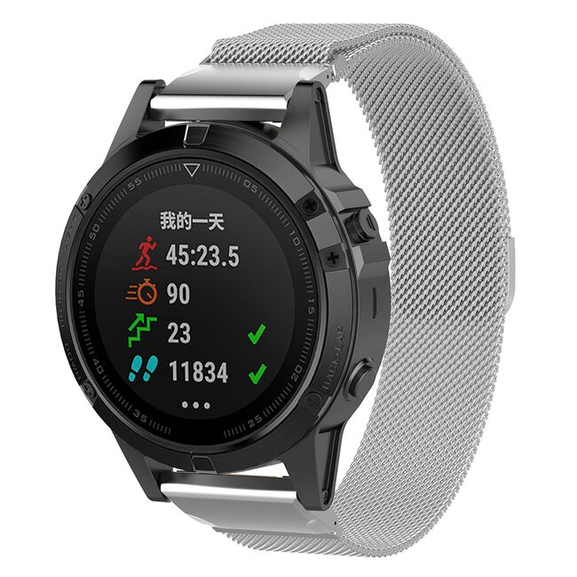 Curea pentru Garmin Fenix 3/3 HR/5X/5X Plus/6X/6X Pro/7X/7X Pro Solar 26 mm Quickfit - argintiu