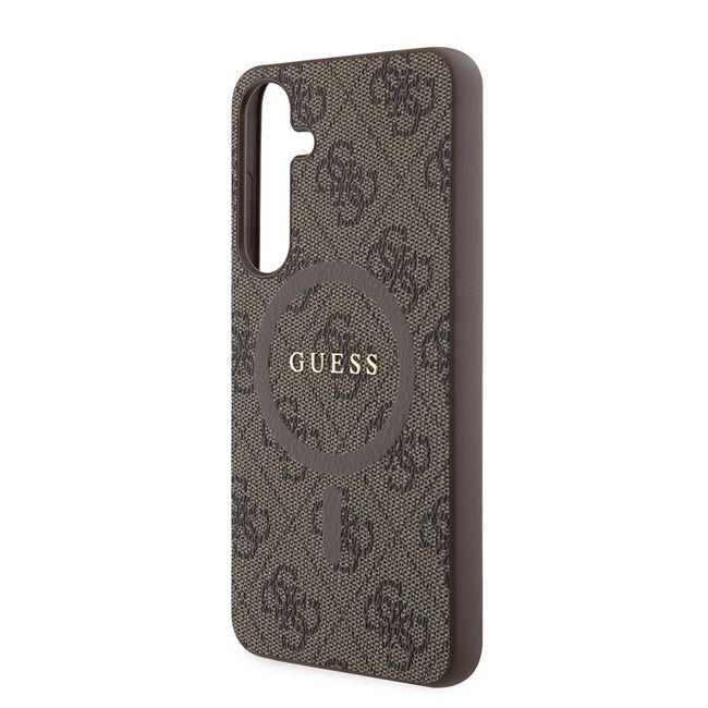 Husa pentru  Samsung Galaxy S24+ Plus Guess - 4G Collection Leather MagSafe - maro