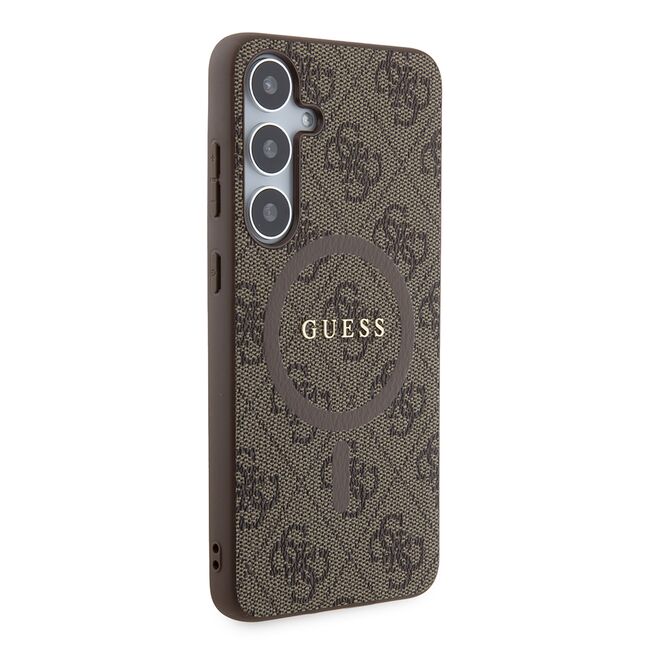 Husa pentru  Samsung Galaxy S24+ Plus Guess - 4G Collection Leather MagSafe - maro
