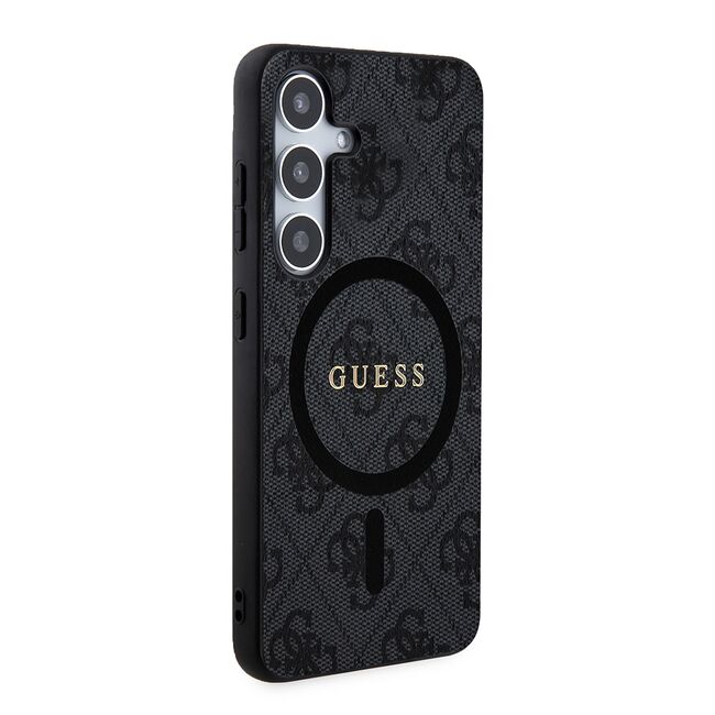 Husa pentru  Samsung Galaxy S24+ Plus Guess - 4G Collection Leather MagSafe - negru