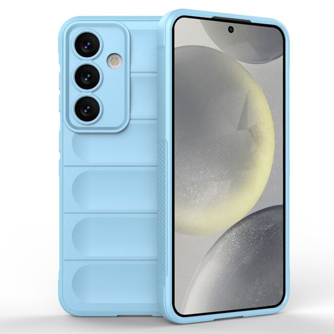 Husa pentru  Samsung Galaxy S24 FE Liquid Silicone, Microfibre Lining, Non-Slip Airbag Design, albastru