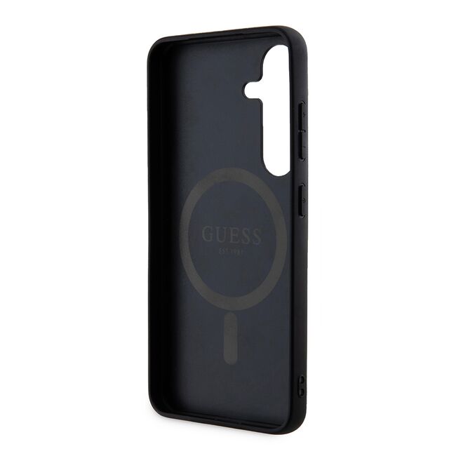 Husa pentru  Samsung Galaxy S24 Guess - 4G Collection Leather MagSafe - negru