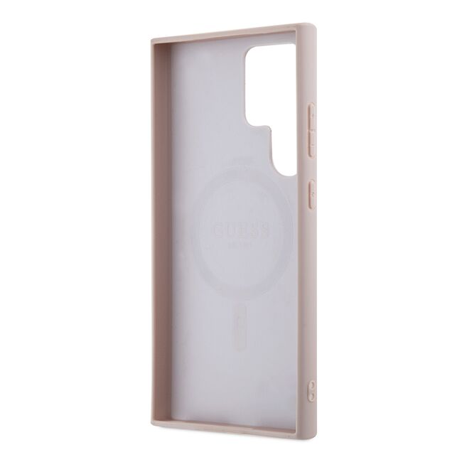 Husa pentru  Samsung Galaxy S24 Ultra Guess - 4G Collection Leather MagSafe - roz