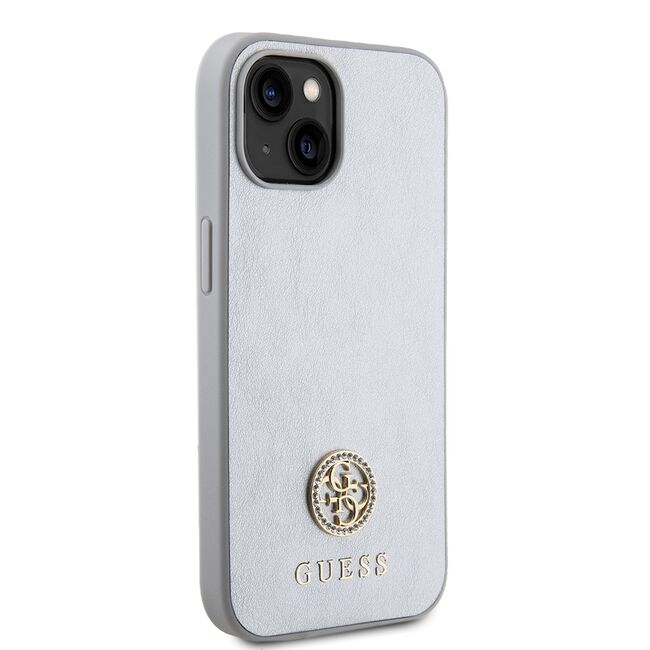 Husa pentru  iPhone 15 Guess- Strass Metal - argintiu