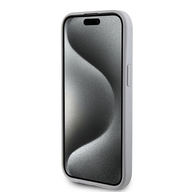 Husa pentru  iPhone 15 Guess- Strass Metal - argintiu