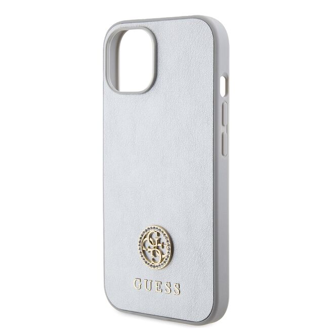 Husa pentru  iPhone 15 Guess- Strass Metal - argintiu