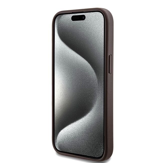 Husa pentru  iPhone 15 Plus Guess - 4G Collection Leather MagSafe - maro