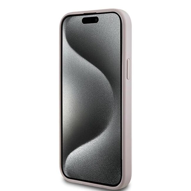 Husa pentru  iPhone 15 Plus Guess - 4G Collection Leather MagSafe - roz